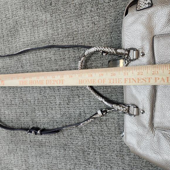 Coach Emma Satchel Metallic Pebble Leather Snake Embossed Size Medium - Picture 3 of 16